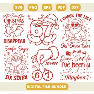 Funny Christmas 6 7 Meme Svg Bundle, Viral 6 7 Joke Design, Funny Holiday Humor Svg, Funny Christmas svg, 6 7 Six Seven svg, Cricut Cut File