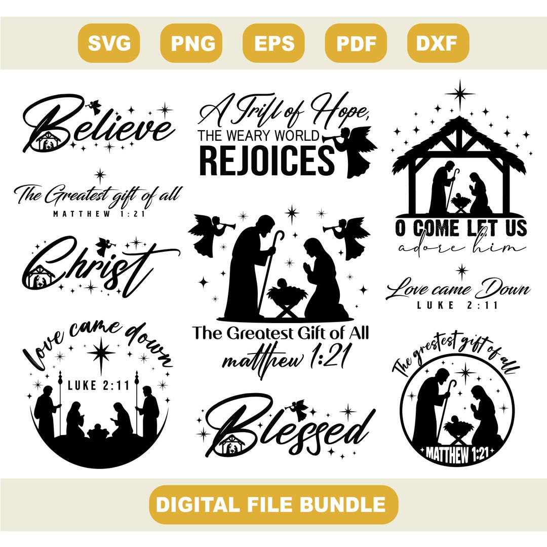 Greatest Gift of All Svg, Jesus Nativity Svg, Christian Christmas Svg ...