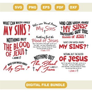 Nothing But The Blood Of Jesus Svg , Christian Bible Verses Shirt Design, Religious Cricut Cut File Digital Download
