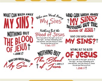Nothing But The Blood Of Jesus Svg , Christian Bible Verses Shirt Design, Religious Cricut Cut File Digital Download