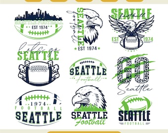 Seattle Football SVG bundle, Hawk Mascot, Go Hawks Playoffs Design, Game Day Shirt, Seattle Arch svg, Seattle Sports Fan Download