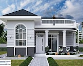 V-485| 36x36 Modern Tiny Bungalow Plans – 3 Bedroom Small Home Design (Digital PDF)