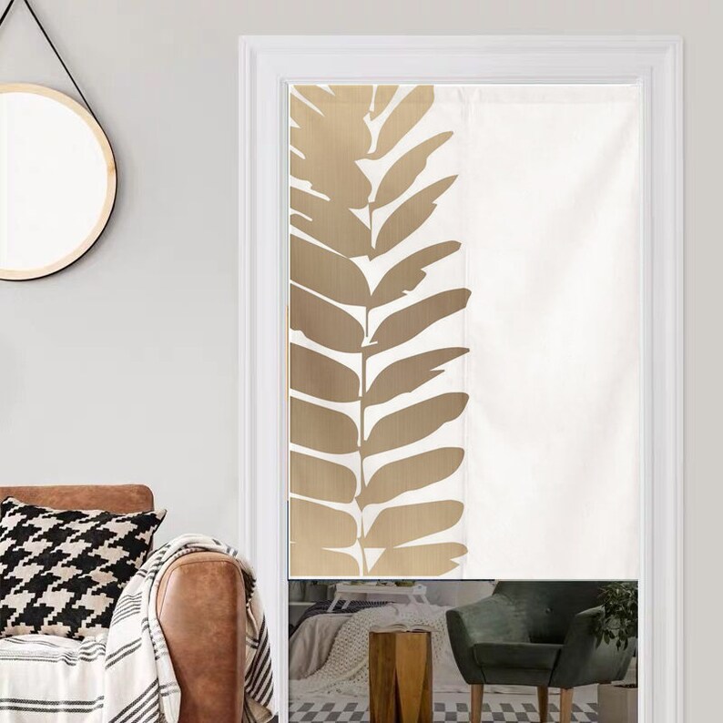 Abstract Art Curtain Contemporary Design Noren Wall Etsy