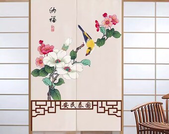 Japanese doorway curtain, japanese noren, oriental design curtain, doorway curtain, partition curtain, short curtain