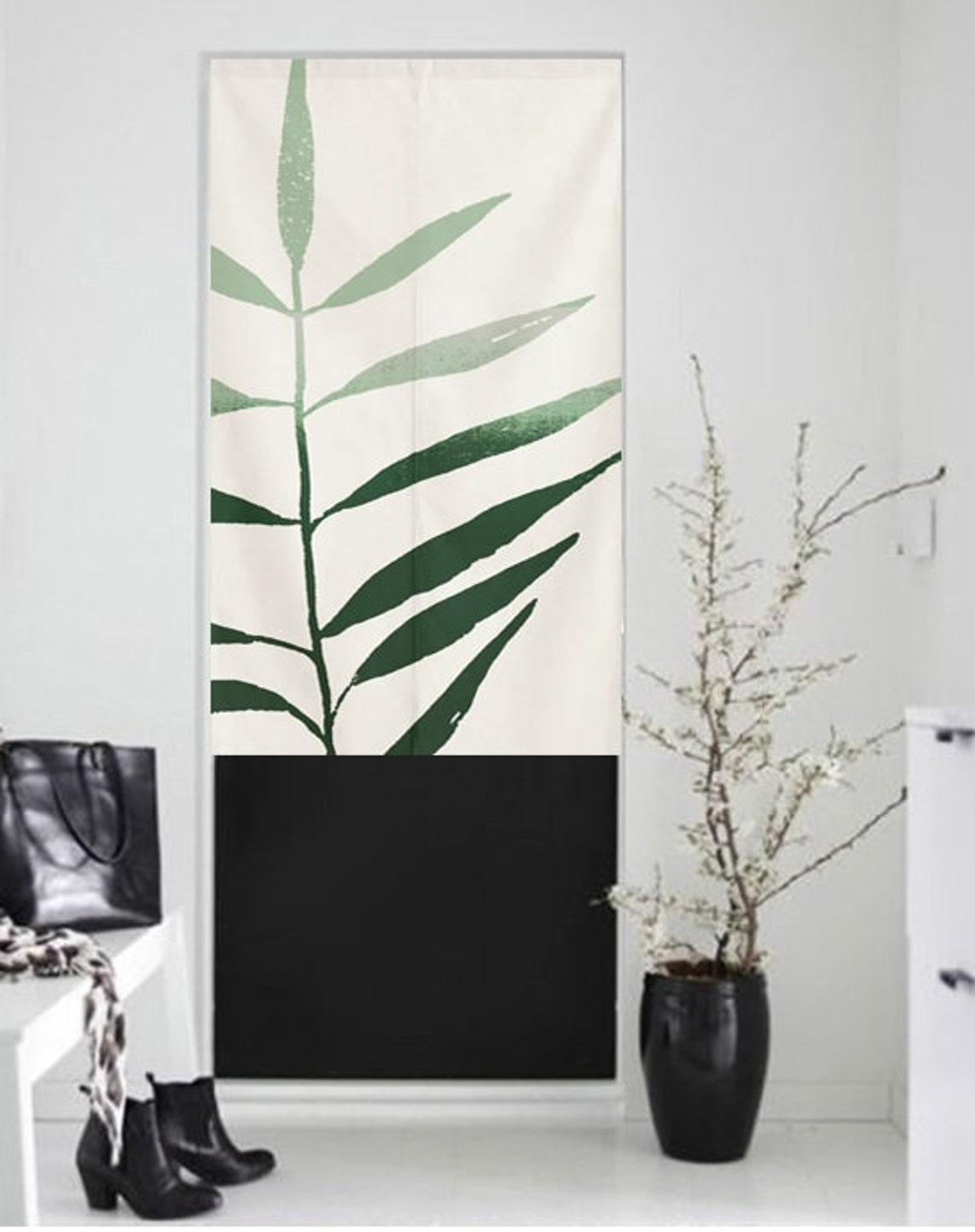 Abstract art curtain contemporary design noren wall Etsy