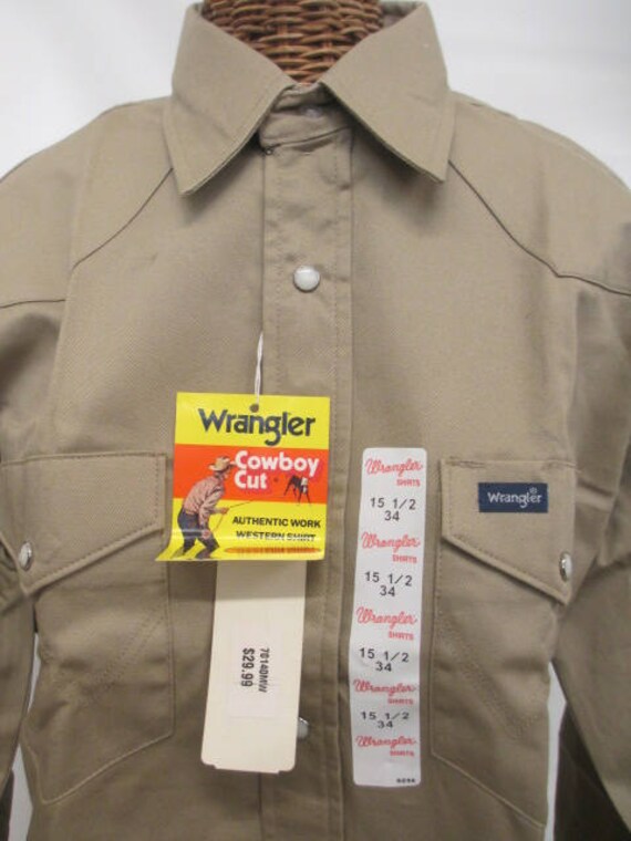 wrangler khaki work shirts