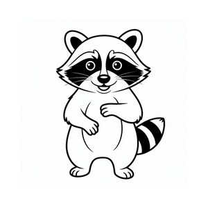 Cute baby raccoon coloring page – children&#39;s coloring page, zoo animal baby to print, PDF to color