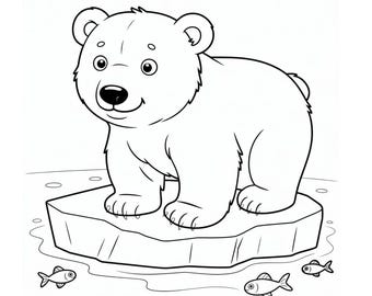 Coloring page – Polar bear | Coloring page for children | PDF printable