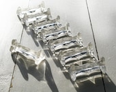 Set of 8 Six antique french knife rests, glass, refined shape