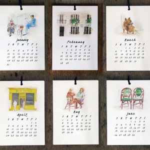 2024 Printable CALENDAR Watercolor Paris Wall Calendar papercraft, Monthly Calendar Download, diy Art Calendar, printable Christmas gift image 4
