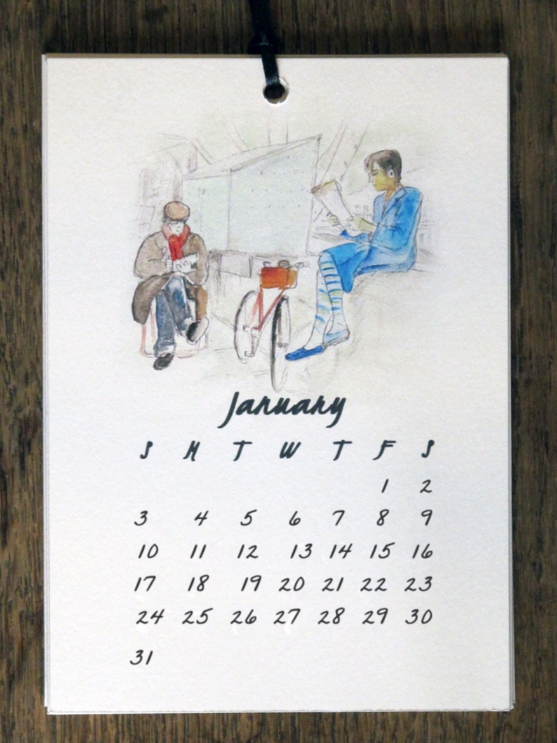 2024 Printable CALENDAR Watercolor Paris Wall Calendar papercraft, Monthly Calendar Download, diy Art Calendar, printable Christmas gift image 6