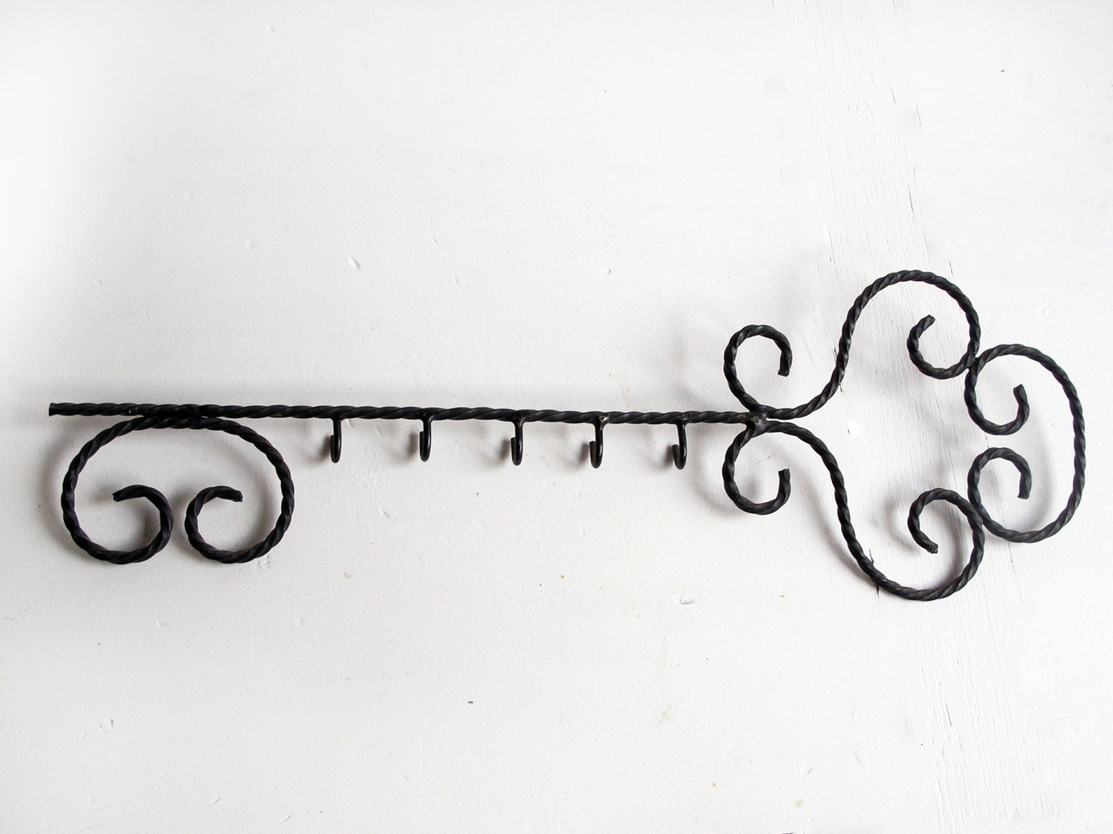 Vintage Grey Metal Rack In Shape Of A Key Antique French Etsy