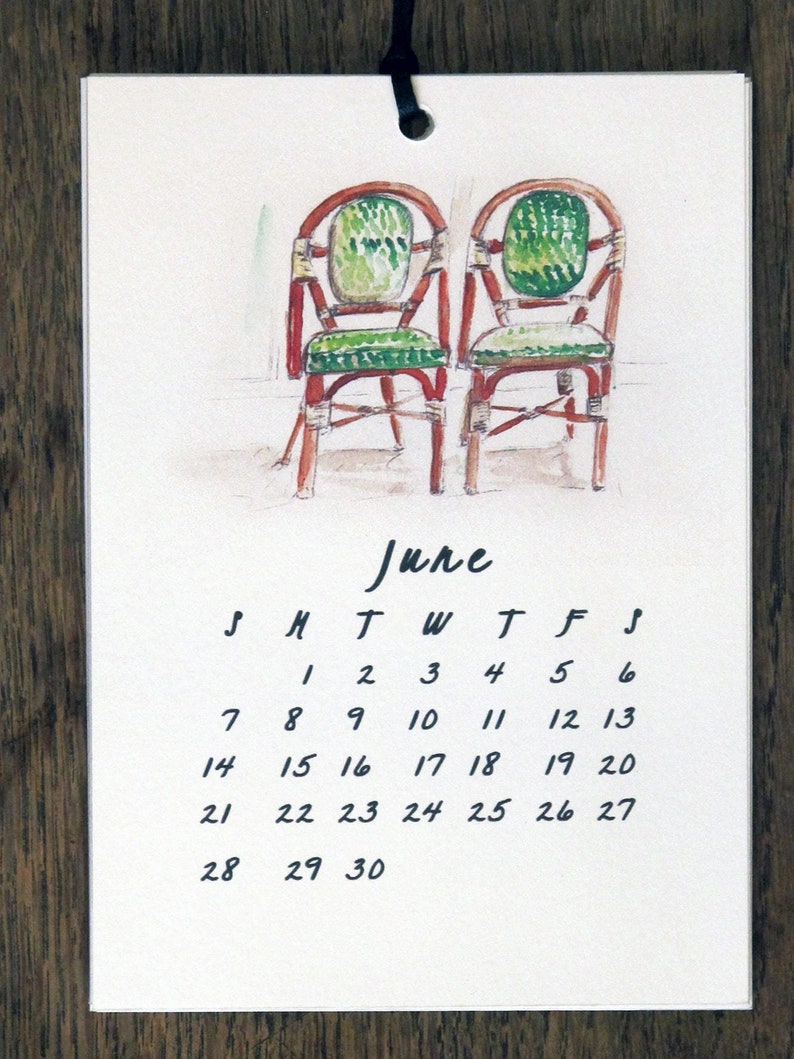 2024 Printable CALENDAR Watercolor Paris Wall Calendar papercraft, Monthly Calendar Download, diy Art Calendar, printable Christmas gift image 1