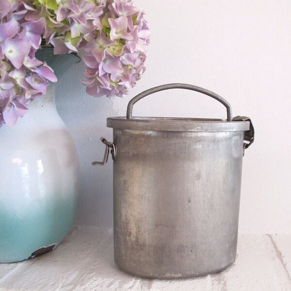 Circa 1920 , Antique French  Lunch Pail in aluminium