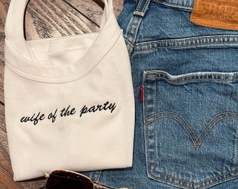 Embroidered Bridal Tank Top: Personalized Bachelorette Party Shirt
