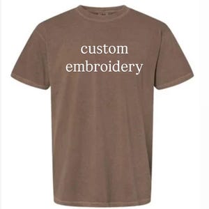 custom embroidered t shirt, personalized comfort colors tee, custom embroidery