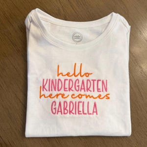 personalized kids school shirt, embroidered t- shirt