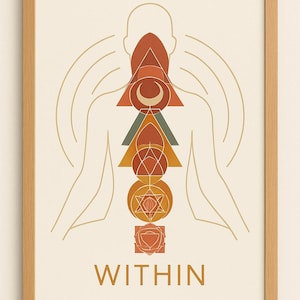 Sacred Geometry Art Prints: Chakra Energy, Minimalist Design