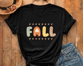 Comfort Colors fall tee, retro autumn letters, cozy unisex t-shirt