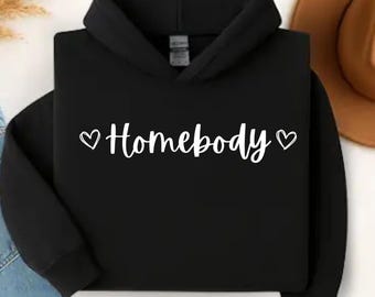 Embroidered Homebody Sweatshirt, Cozy Lounge Top
