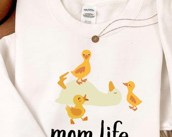 Sudadera con capucha "Mamá sobreestimulada", cuello redondo "Maternidad", sudadera con capucha "Mamá cansada"