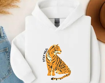 Stay Wild Tiger Graphic Hoodie: Unisex Jungle Cat Apparel, year of the tiger shirt