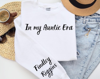 In My Auntie Era Sweatshirt, Cozy Crewneck Pullover for Unisex Gift For Aunt