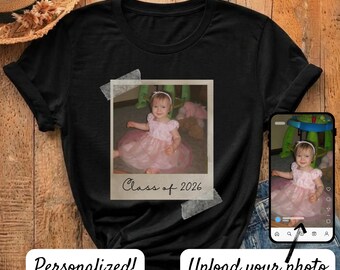 Class of 2026 tshirt, Custom picture graduation shirt, personalized photo tee, Comfort Colors