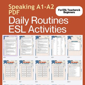 Dagelijkse routines ESL-activiteiten | A1-A2 Spreken en woordenschatles | Leuke Engelse werkbladen