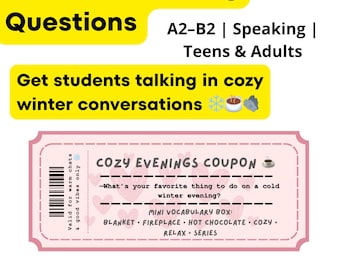 30 Winter Conversation Cards –A2–B2 ESL Speaking Game