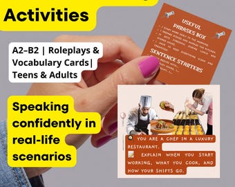 Real-Life ESL Speaking Kit | 33 Roleplays + Vocabulary Cards | A2-B1-B2 Conversation Practice for Teens & Adults
