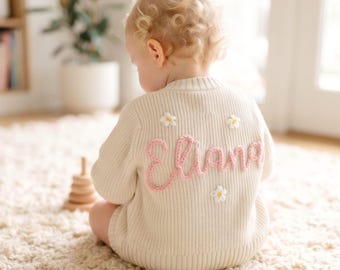 Custom Name Embroidered Baby Cardigan, Soft Warm Toddler Sweater, Ideal Newborn Shower Gift