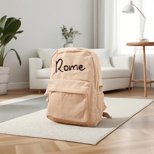 Entzückender individueller Kinderrucksack - Personalisieren mit Namen - Süßer Cordrucksack für Kleinkinder - Einzigartiges Geschenk für den ersten Schultag