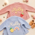 Personalized Chunky Baby Cardigan, Custom Name Embroidered Knit Toddler Sweater, Newborn Girls Boys Gift