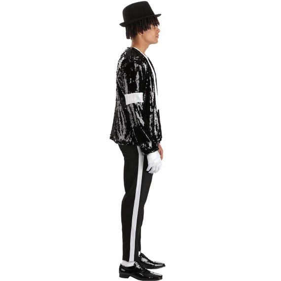 Men's Black Sequin Billie Jean Inspired Jacket – 80s Moonwalk