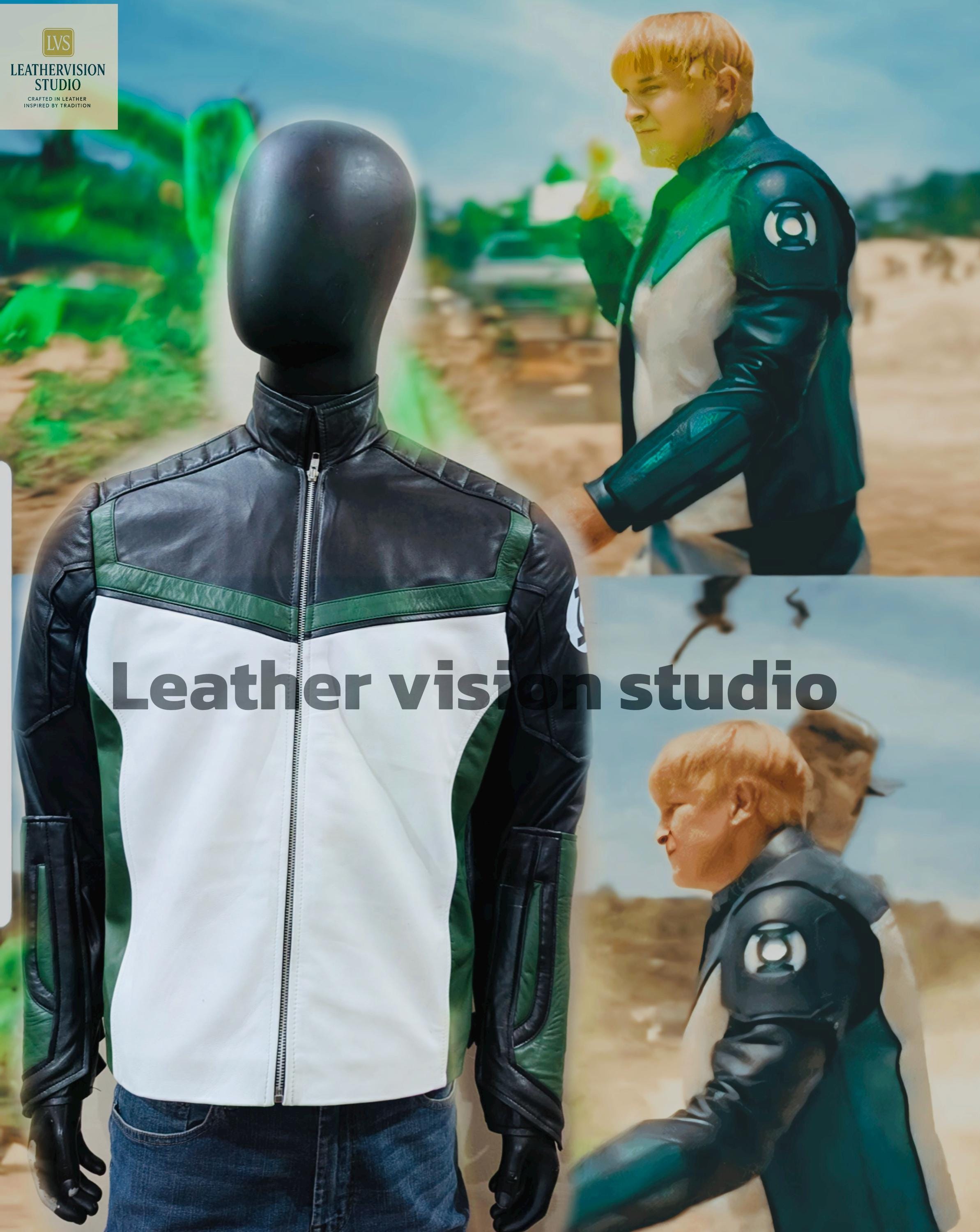 Guy Gardner Green Lantern Leather Jacket: DC Comics Cosplay