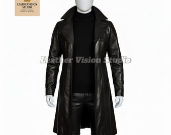 The Crow 2024 Eric Draven Black Leather Trench Coat | Bill Skarsgård Inspired Duster Jacket