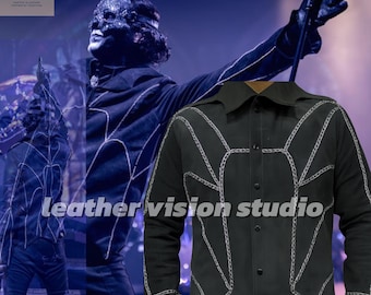 Papa Emeritus V Suede Leather Jacket: Ghost Stage Costume, Gothic Rock Cosplay