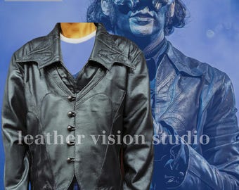 Papa V Ghost Band Leather Jacket: Gothic Cosplay Costume