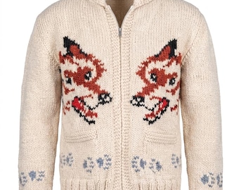 Wolf Cardigan Project Hail Mary Inspired | Mary Maxim Style Wool Sweater | Nordic ZipUp jacket