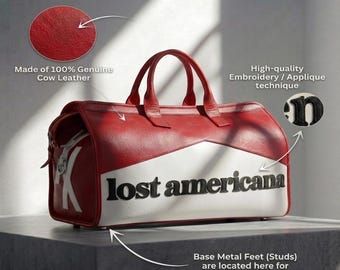 Lost Americana Duffle Bag - Handcrafted Cow Leather Bag - MGK World Tour Travel Gym Weekender