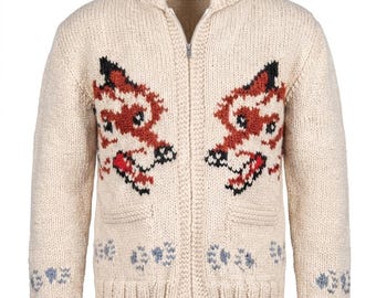 Men’s Wolf Cardigan Project Hail Mary Inspired | Mary Maxim machine Knit Wool Sweater