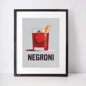 Modern Negroni Wall Art | Minimalist Cocktail Print | Digital | Instant Download | PRINTABLE