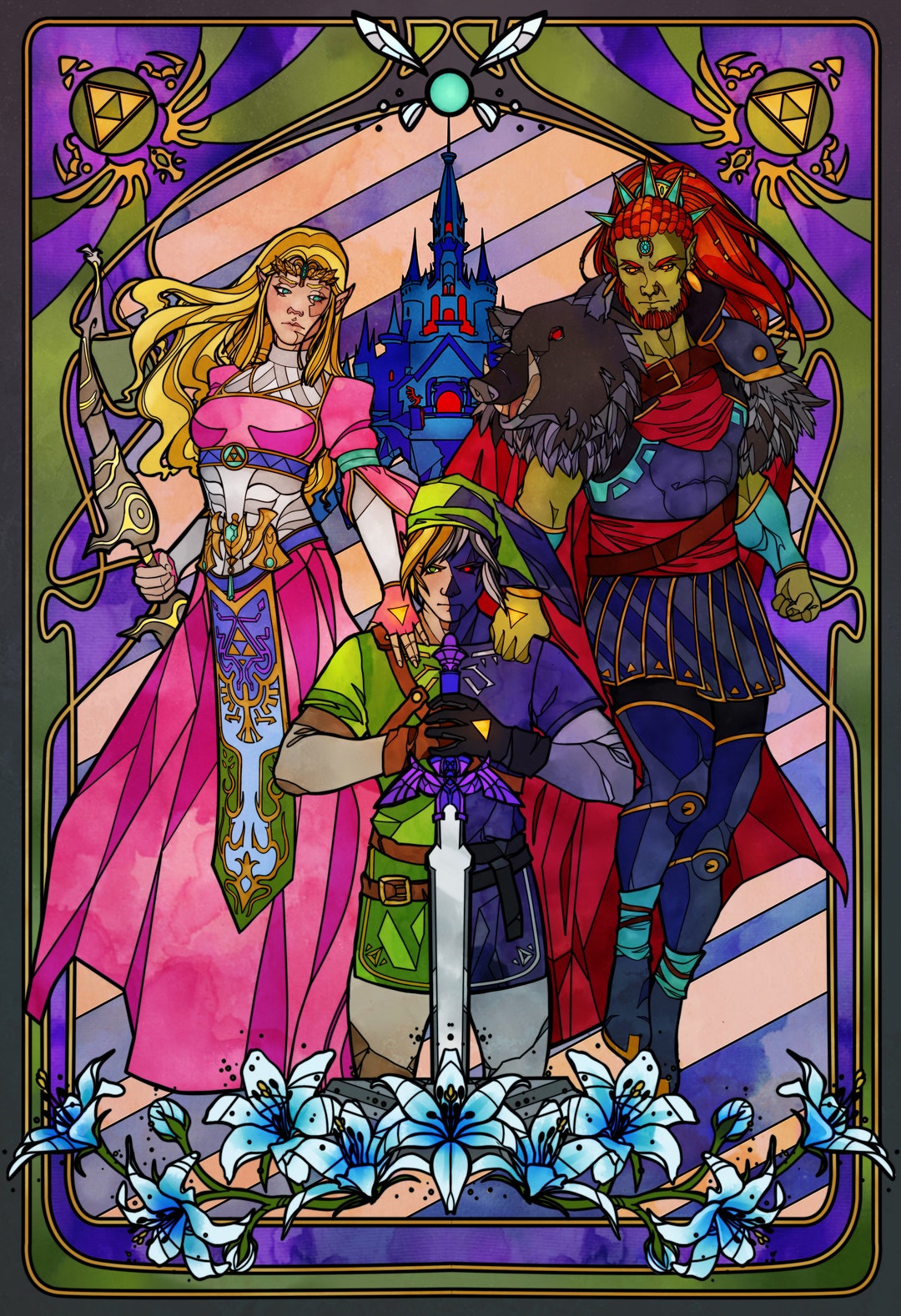 The Legend of Zelda Wall Scroll Etsy