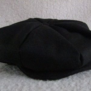 Black Cashmere Wool Blend Baker Boy Style AB205