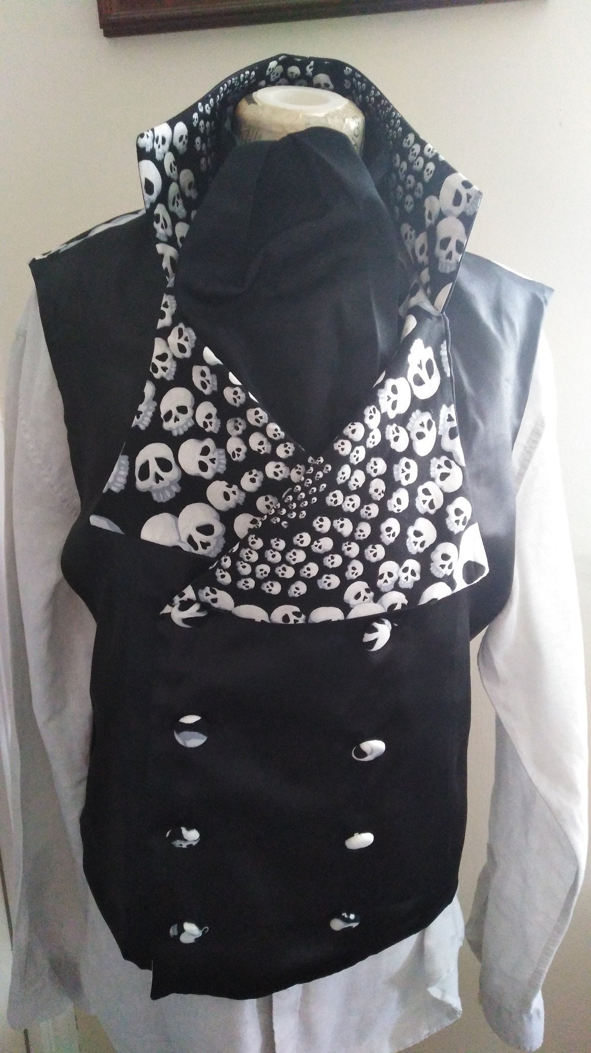 Image of Alexander Henry Skulls Darcy Regency Style Waistcoat 42'' Chest