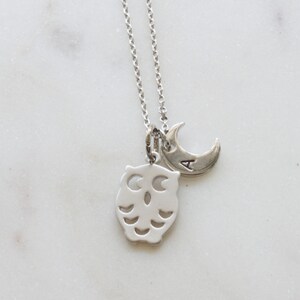 Owl moon necklace clearance