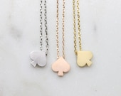 Simple Spade Necklace Cute Spade Necklace Lovely Spade Necklace Bridesmaid Gift Dainty Necklace Birthday Gift Gift idea -S2382-1