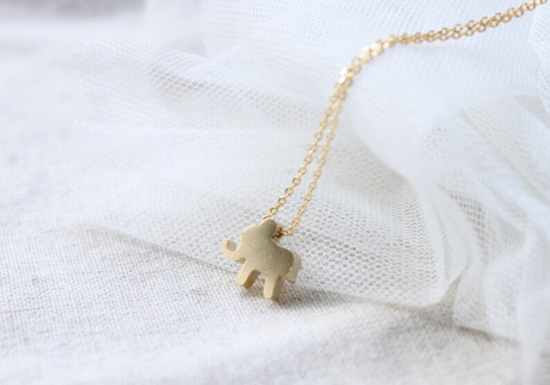 Cute elephant Necklace, Elephant pendant, Animal Necklace, Gift for mom, Gift for Friend, Wedding Gift, Flower girl gift, Gift idea S2091-1 image 5