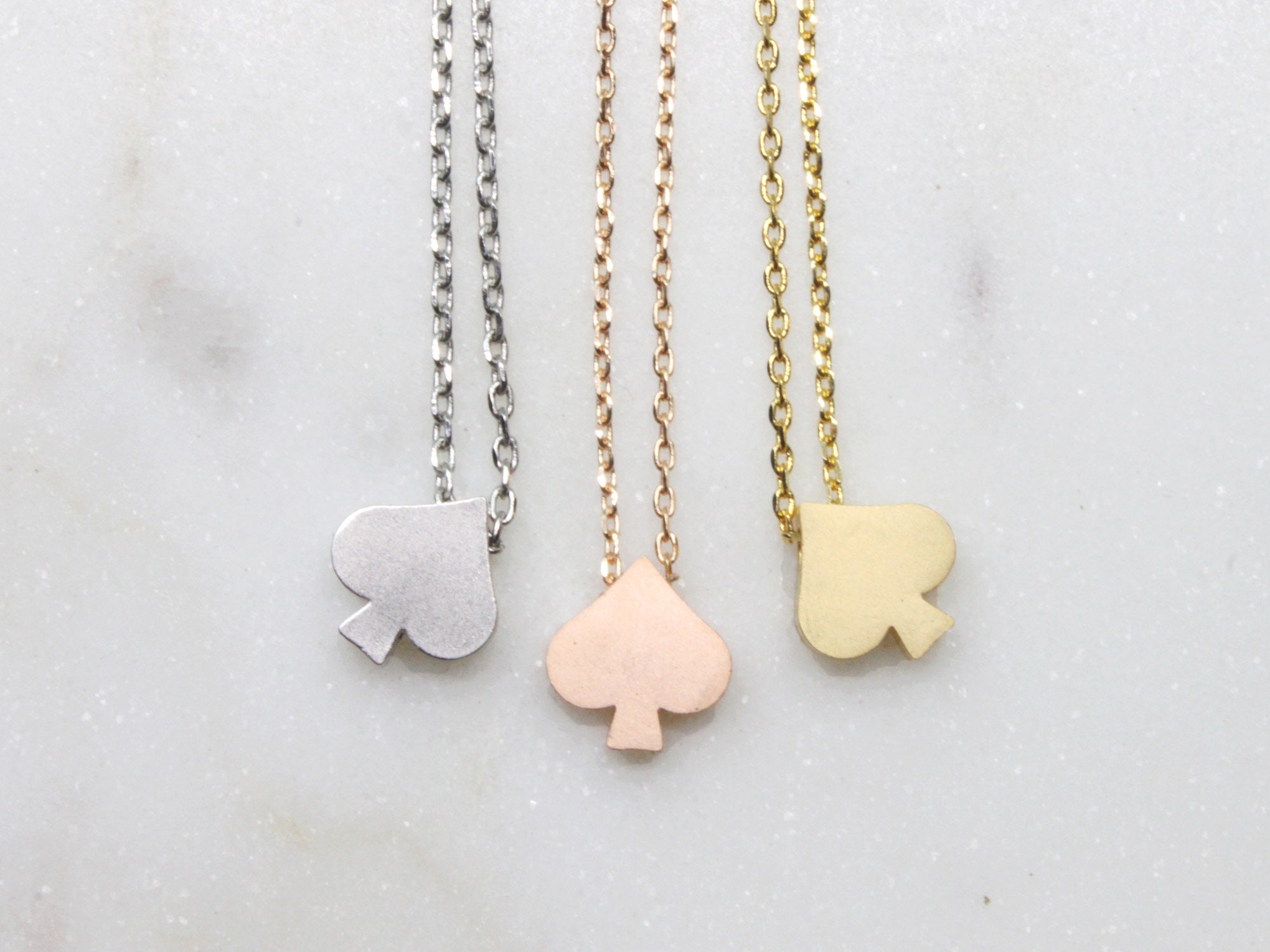 Simple Spade Necklace / Cute Spade Necklace / Lovely Spade Etsy